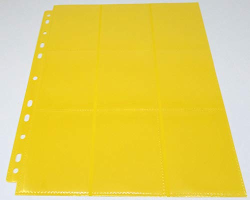 Docsmagic.de 10 18-Pocket Pages Yellow - Sideloading - 11 Holes - MTG PKM YGO - Pagina Amarillo