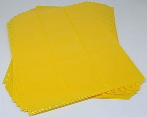 Docsmagic.de 10 18-Pocket Pages Yellow - Sideloading - 11 Holes - MTG PKM YGO - Pagina Amarillo