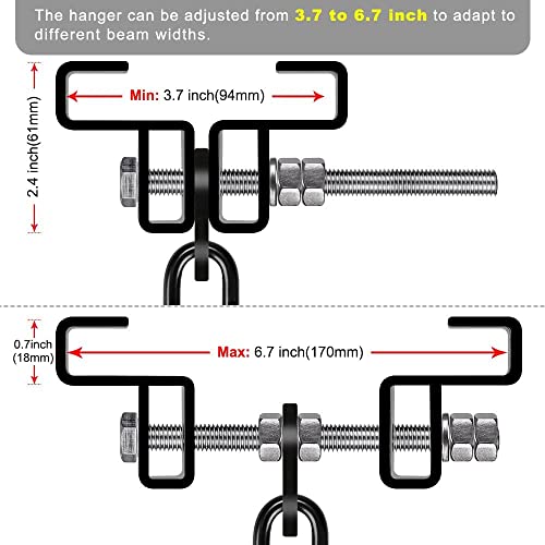 Dolibest Saco de boxeo para saco de boxeo, soporte de viga de acero resistente con resorte, soporte de suspensión de bolsa pesada para boxeo Muay Thai, capacidad de 350 libras