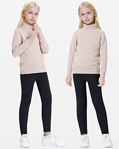 Domee Leggings Térmicos Algodón Mallas Forro Polar Niña Negro 12-13 Años (Fabricación Tamaño 170)