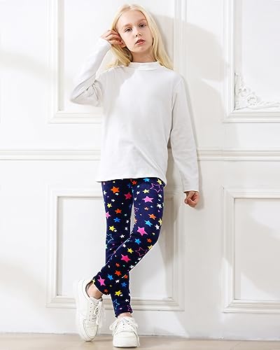 Domee Leggins Invierno Térmicos Pantalones Forro Polar Niña Pack de 2 Estrellas De Colores + Puntos De Colores 4-5 años (Talla del Fabricante 110)