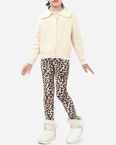 Domee Leggins Invierno Térmicos Pantalones Forro Polar Niña Pack de 2 Leopardo + Puntos Negros 9-10 años (Talla del Fabricante 150)