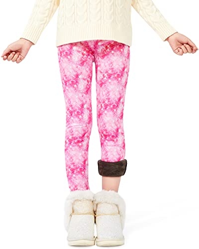 Domee Leggins Termicos Invierno Forro Polar Niña Pack de 2 Azul + Rosa 11 Años (Tamaño del Fabricante 160)