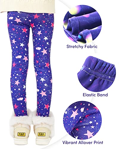 Domee Leggins Termicos Invierno Forro Polar Niña Pack de 2 Azul + Rosa 11 Años (Tamaño del Fabricante 160)