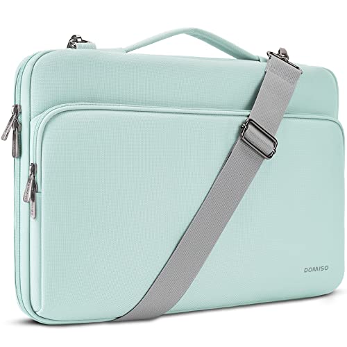 DOMISO 15,6 pulgadas Funda para portátil de Funda impermeable a prueba de golpes Funda protectora para bolso de hombro para 15.6" HP 15/ThinkPad E575/ IdeaPad S510/Dell XPS 15,Menta Verde