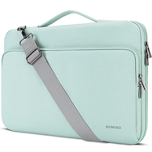 DOMISO 15,6 pulgadas Funda para portátil de Funda impermeable a prueba de golpes Funda protectora para bolso de hombro para 15.6" HP 15/ThinkPad E575/ IdeaPad S510/Dell XPS 15,Menta Verde