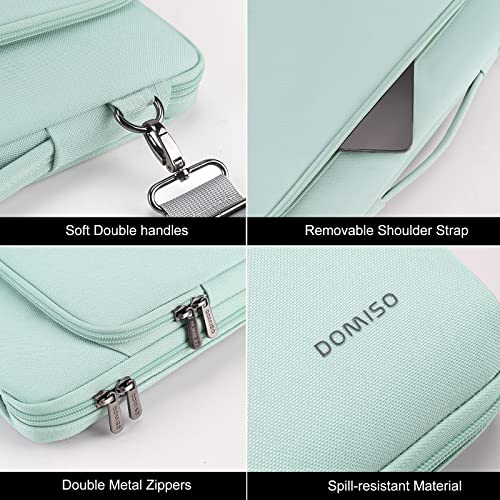 DOMISO 15,6 pulgadas Funda para portátil de Funda impermeable a prueba de golpes Funda protectora para bolso de hombro para 15.6" HP 15/ThinkPad E575/ IdeaPad S510/Dell XPS 15,Menta Verde