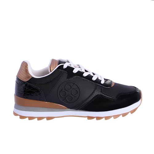 Don Algodon - Deportivas Mujer - Zapatillas Deportivas Mujer - Sneakers Mujer - Base de Nylon - Puntera y talón sintético - Plataforma en Blanco, Gris y Color Caramelo - Logo Grabado - Macrina