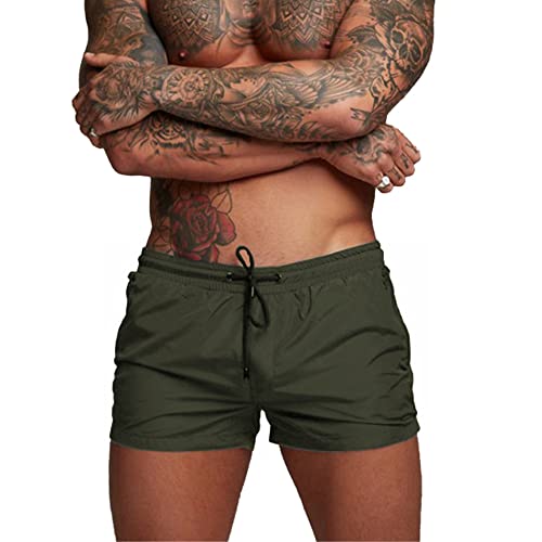 Donason Bañador Hombre Secado Rápido Bañadores de Natación Pantalones Cortos de Baño para Hombres Shorts Deportivos para Correr con Forro de Malla y Bolsillos