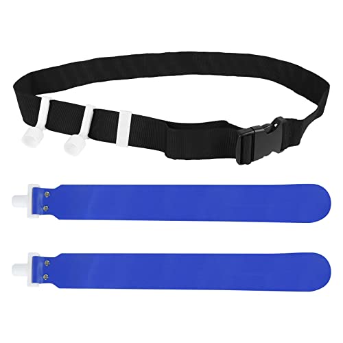 DONGKER Juego de banderas y cinturones, banderas de fútbol, cinturón de fútbol de PVC, 2 banderas, hebilla de liberación para equipos de entrenamiento juvenil y adulto, azul, 1