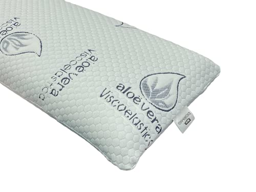 Dormio - Almohada viscoelástica con perfecta adaptabilidad al cuello, Tejido Aloe Vera, Termorregulable, Blanco, 135 cm