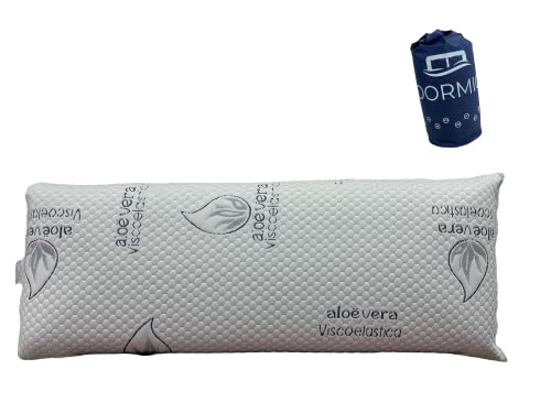 Dormio - Almohada viscoelástica con perfecta adaptabilidad al cuello, Tejido Aloe Vera, Termorregulable, Blanco, 135 cm