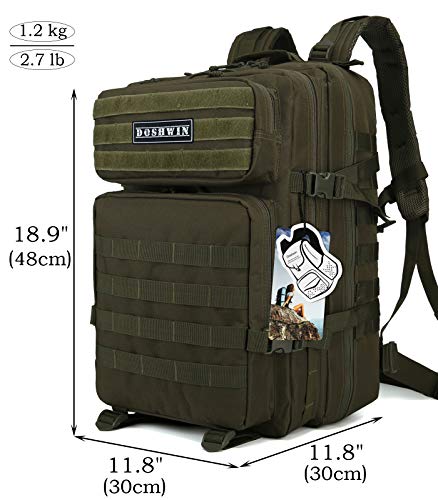 Doshwin 40L Mochila Táctica Militar Camuflaje Molle Assault Pack (Oliva)