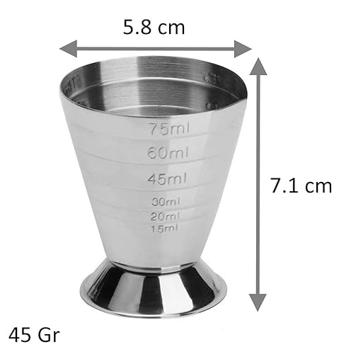 Dosificador de cócteles multigraduaciones de 75 ml, medida de bar, Jigger ML/OZ/TBSP accesorio Mixología