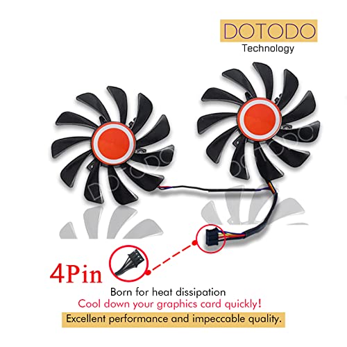 Dotodo 2 unids/set 95mm 4pin FDC10U12S9-C CF1010U12S CF9010H12S tarjeta gráfica Fans GPU Cooler para XFX RX 570 RX 580 RX 590 tarjeta gráfica refrigeración