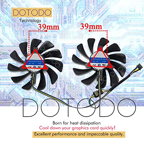 Dotodo 2 unids/set 95mm 4pin FDC10U12S9-C CF1010U12S CF9010H12S tarjeta gráfica Fans GPU Cooler para XFX RX 570 RX 580 RX 590 tarjeta gráfica refrigeración