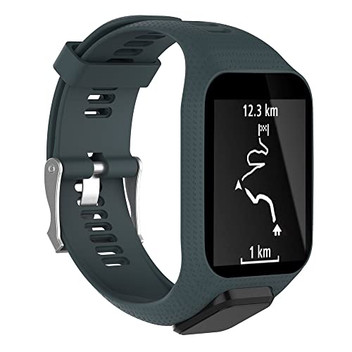 Dotoen Correa compatible con Tom Tom,Correa de Repuesto de Silicona Suave para Tomtom Adventurer Runner 3/Runner 2/Spark 3 Golf 2 (Roche cyan)