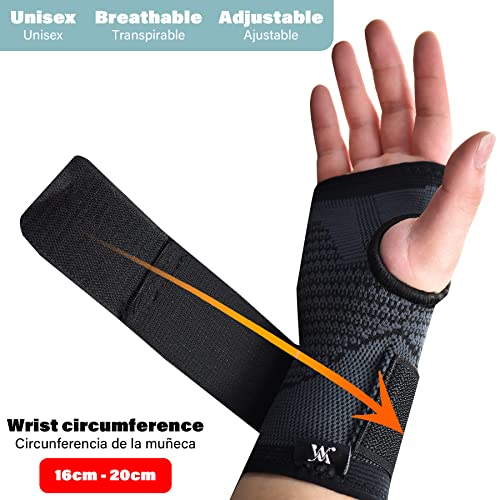 DOUBLE M, Pack 1 o 2, Muñequera Deportiva de Protección, Neopreno, Unisex, Transpirable, más Ajustable, Talla Grande 16cm-20cm, Tendinitis, Cross-Fit, Gimnasio, Pesas, Flexiones, Cómoda, Resistente.