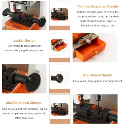 DPDZSW Máquina Cortadora De Llaves Vertical 368A, Accesorio Multifuncional, Máquina Duplicadora De Llaves Profesional, Perforadora De Llaves para Puertas De Automóviles, Herramientas Cerrajería