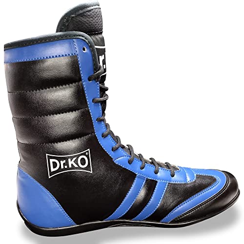 Dr. KO Botas Boxeo Champion - Botines Boxeo – Confort y Estabilidad en el Ring - Juego de Pies Flexibles, Duraderos, Transpirables (Azul, Numeric_42)