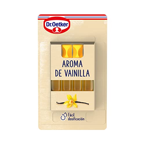 DR. OETKER Aroma de Vainilla, Esencia de Vainilla Especial para Repostería y Bebidas - Pack de 4 frascos monodosis de 2ml cada uno (Cantidad Total 8ml)