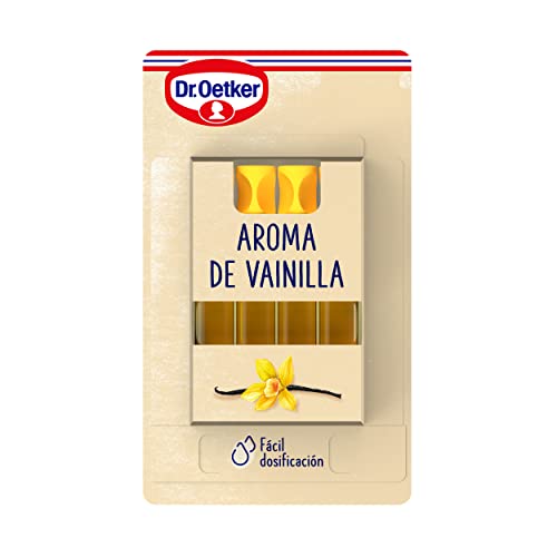 DR. OETKER Aroma de Vainilla, Esencia de Vainilla Especial para Repostería y Bebidas - Pack de 4 frascos monodosis de 2ml cada uno (Cantidad Total 8ml)