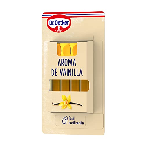 DR. OETKER Aroma de Vainilla, Esencia de Vainilla Especial para Repostería y Bebidas - Pack de 4 frascos monodosis de 2ml cada uno (Cantidad Total 8ml)