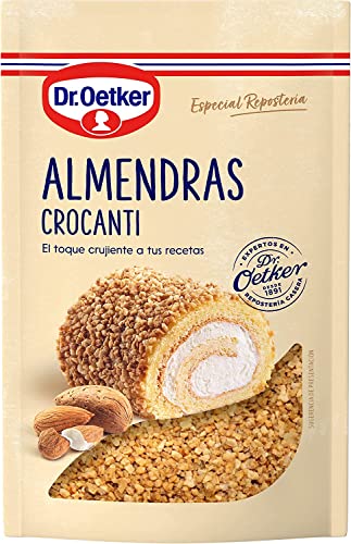 DR. OETKER Crocanti de Almendras, Almendras Crocanti Elaborado con Almendras Recién Tostadas y Caramelizadas, Especial para Repostería y Pastelería - Envase, Bolsa Doypack con Zip, 125g