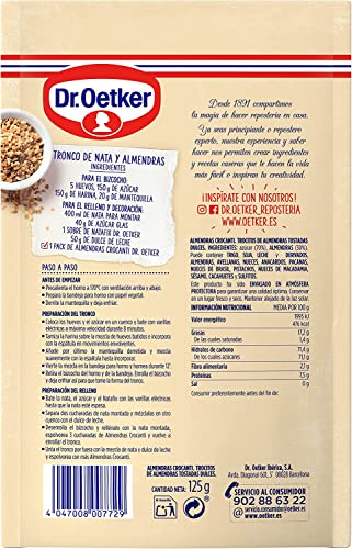 DR. OETKER Crocanti de Almendras, Almendras Crocanti Elaborado con Almendras Recién Tostadas y Caramelizadas, Especial para Repostería y Pastelería - Envase, Bolsa Doypack con Zip, 125g