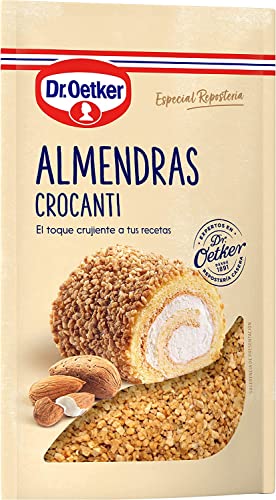 DR. OETKER Crocanti de Almendras, Almendras Crocanti Elaborado con Almendras Recién Tostadas y Caramelizadas, Especial para Repostería y Pastelería - Envase, Bolsa Doypack con Zip, 125g