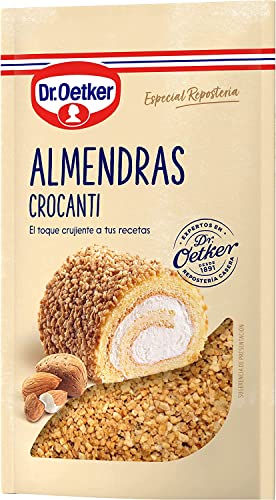 DR. OETKER Crocanti de Almendras, Almendras Crocanti Elaborado con Almendras Recién Tostadas y Caramelizadas, Especial para Repostería y Pastelería - Envase, Bolsa Doypack con Zip, 125g