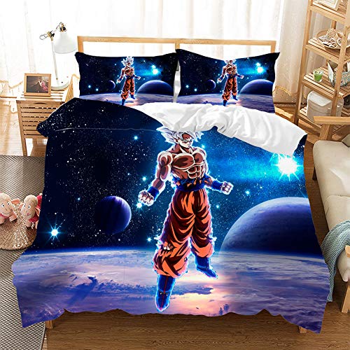 Dragonball Z - Juego de cama,Fundas para edredón 135x200cm,funda de almohada 75 x 50cm,fundas nordicas juveniles