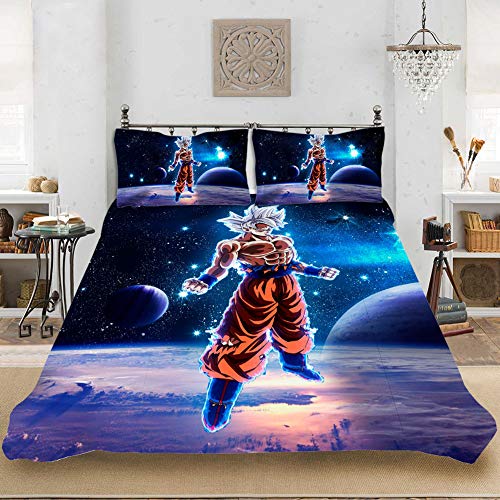 Dragonball Z - Juego de cama,Fundas para edredón 135x200cm,funda de almohada 75 x 50cm,fundas nordicas juveniles