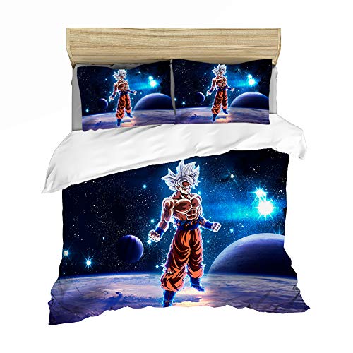 Dragonball Z - Juego de cama,Fundas para edredón 135x200cm,funda de almohada 75 x 50cm,fundas nordicas juveniles