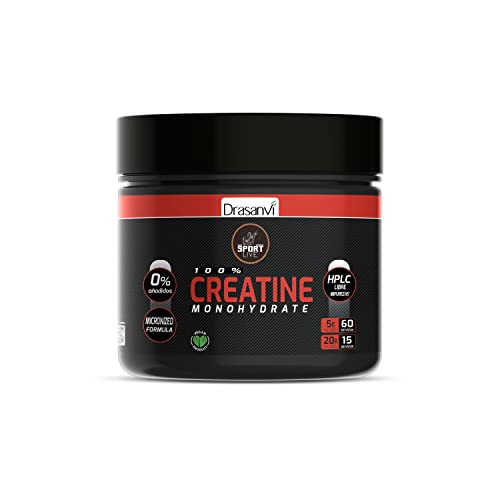 Drasanvi Creatina Monohidratada, Creatina Pura Polvo, Beneficios de la Creatina Monohidrato a nivel muscular, cognitivos y metabólicos, Favorece el uso de ATP, Sin sabor, 300 gr= 60 días