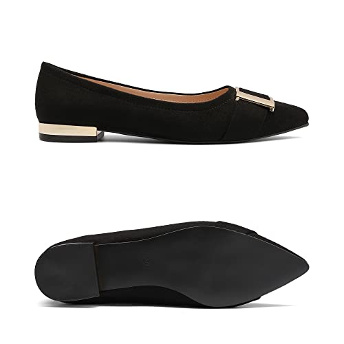 DREAM PAIRS Bailarinas Mujer Zapatos Planos Comodo Ballet Flats Negro SDFA2202W-E Talla 41 (EUR)