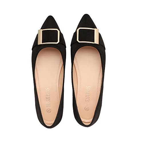 DREAM PAIRS Bailarinas Mujer Zapatos Planos Comodo Ballet Flats Negro SDFA2202W-E Talla 41 (EUR)