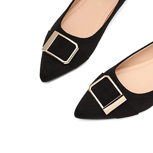 DREAM PAIRS Bailarinas Mujer Zapatos Planos Comodo Ballet Flats Negro SDFA2202W-E Talla 41 (EUR)