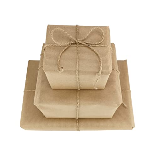 D.RECT 100m Yute Natural Marrón Envolver Regalos | Cuerda Decorativa | 1,2mm de Grosor | para: Embalaje, Bricolaje, Floristería, Decoración, Jute Yarn, 100 m