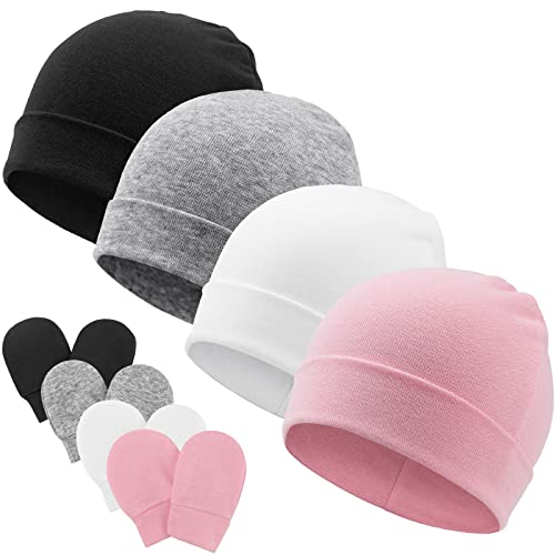 DRESHOW Bebé Gorro y Guantes para Bebé Recién Nacido Bebé Beanie Sombrero para Bebés Niños Gorros