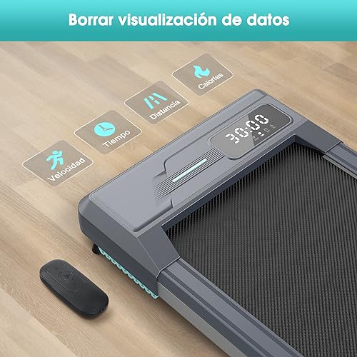 Dripex Cinta de Correr, 2.5HP Cinta de Correr Bajo el Escritorio con 6 Cojines Amortiguadores, 1-6 KM/H Cinta de Andar para Casa, Máquina de Correr con Pantalla LED