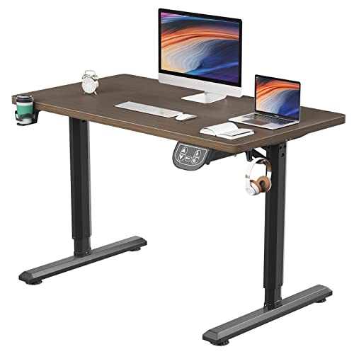 Dripex Escritorio Elevable Eléctrico 110 * 60 * 71-117 cm, Standing Desk Escritorio Ajustable en Altura con Tablero, Función de Memoria y Anticolisión, Nuez