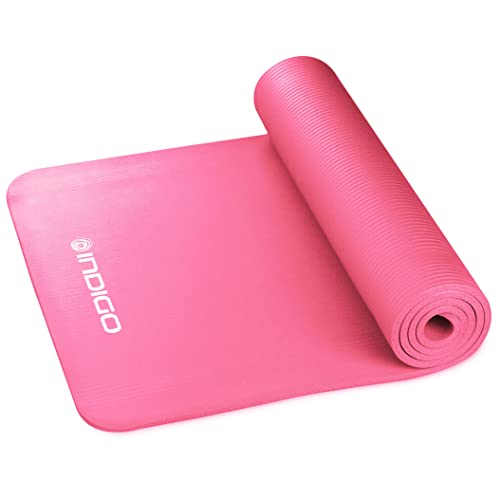 DRUNA Esterilla NBR de Yoga Multi Usos, Deportes, Pilates, Yoga, Ejercicios, Antideslizante, Yoga Mat, Colchoneta (10 mm.- Ciclamen)