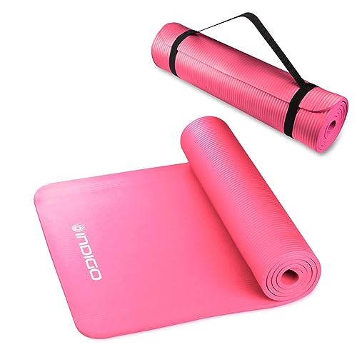 DRUNA Esterilla NBR de Yoga Multi Usos, Deportes, Pilates, Yoga, Ejercicios, Antideslizante, Yoga Mat, Colchoneta (10 mm.- Ciclamen)