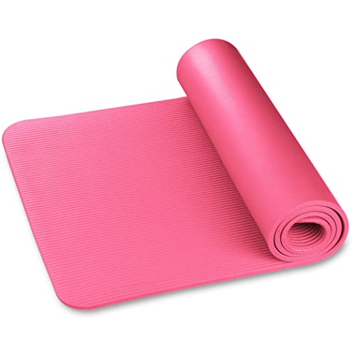 DRUNA Esterilla NBR de Yoga Multi Usos, Deportes, Pilates, Yoga, Ejercicios, Antideslizante, Yoga Mat, Colchoneta (10 mm.- Ciclamen)