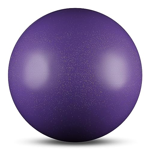 DRUNA Pelota de Gimnasia Rítmica con Glitter 300 g 15 cm (Púrpura Glitter)