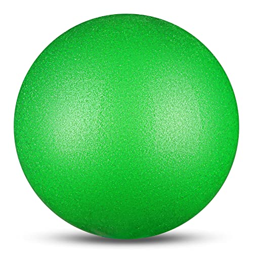 DRUNA Pelota de Gimnasia Rítmica de Metalizada + Glitter de PVC 19 cm 400 gr, Aparto de Gimnasia, Pelota de Ejercicio Verde