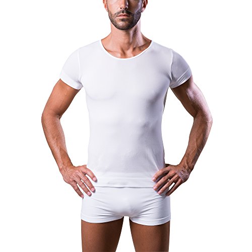 Dr.Walt - Camiseta Interior Hombre con Hilos técnicos Deportivos para Uso Diario, térmico, Ultraligero y bacteriostático, sin Costuras e Invisible Debajo de la Camisa o el Polo.