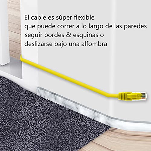 D.Square - 3 Piezas Cable Ethernet Internet LAN 1m, Cat.6 U/UTP Amarillo, Cable de Red LSOH, Conector Rj45, 1 GB/S, Ideal para Router/Móderms, Switch, Repetidor, Ordenador, Portátil, Red Locales.