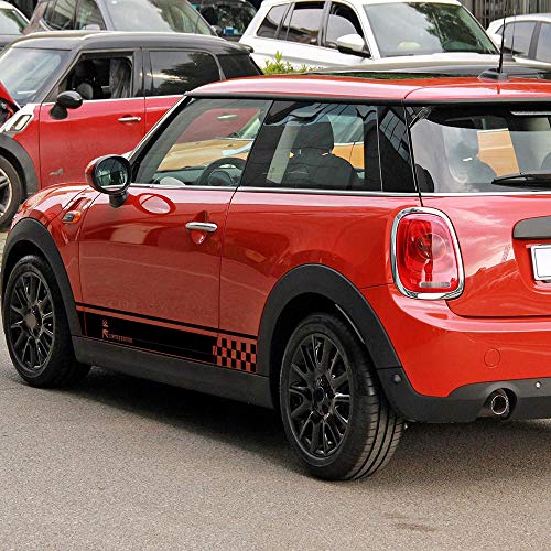 DSYCAR 1 par Coche Puerta Lateral Falda calcomanías calcomanía Vinilo Coche calcomanía Accesorios-Estilo para Mini Cooper R50 R52 R53 R56 R57 R58 R59 F55 F56 F54 F60 R60 R61 (Negro)